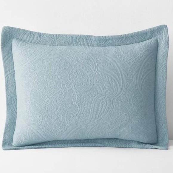 The Company Store Hillcrest Cotton Paisley Matelassé Sham - Picture 1 of 3
